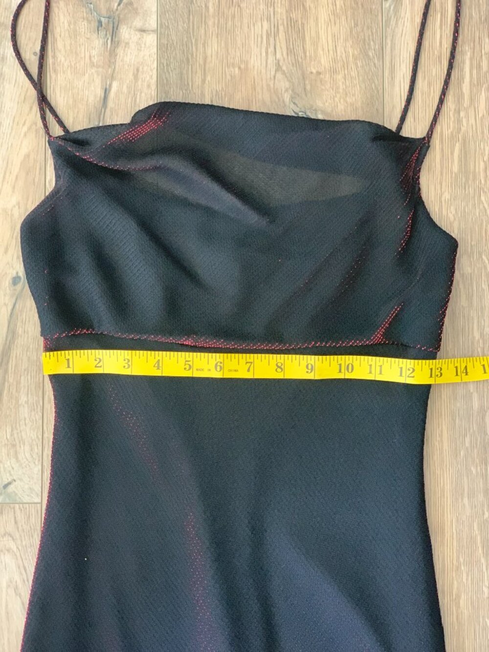 Vintage 90s Maxi Slip Dress 4 Black Red Iridescent Shimmer Prom Formal Glam Y2K - Picture 13 of 16